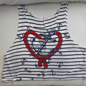 Chic Shoppe Red,White,&Blue Striped Tank Sz XL